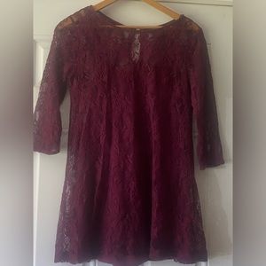 Maroon Lace Forever 21 dress